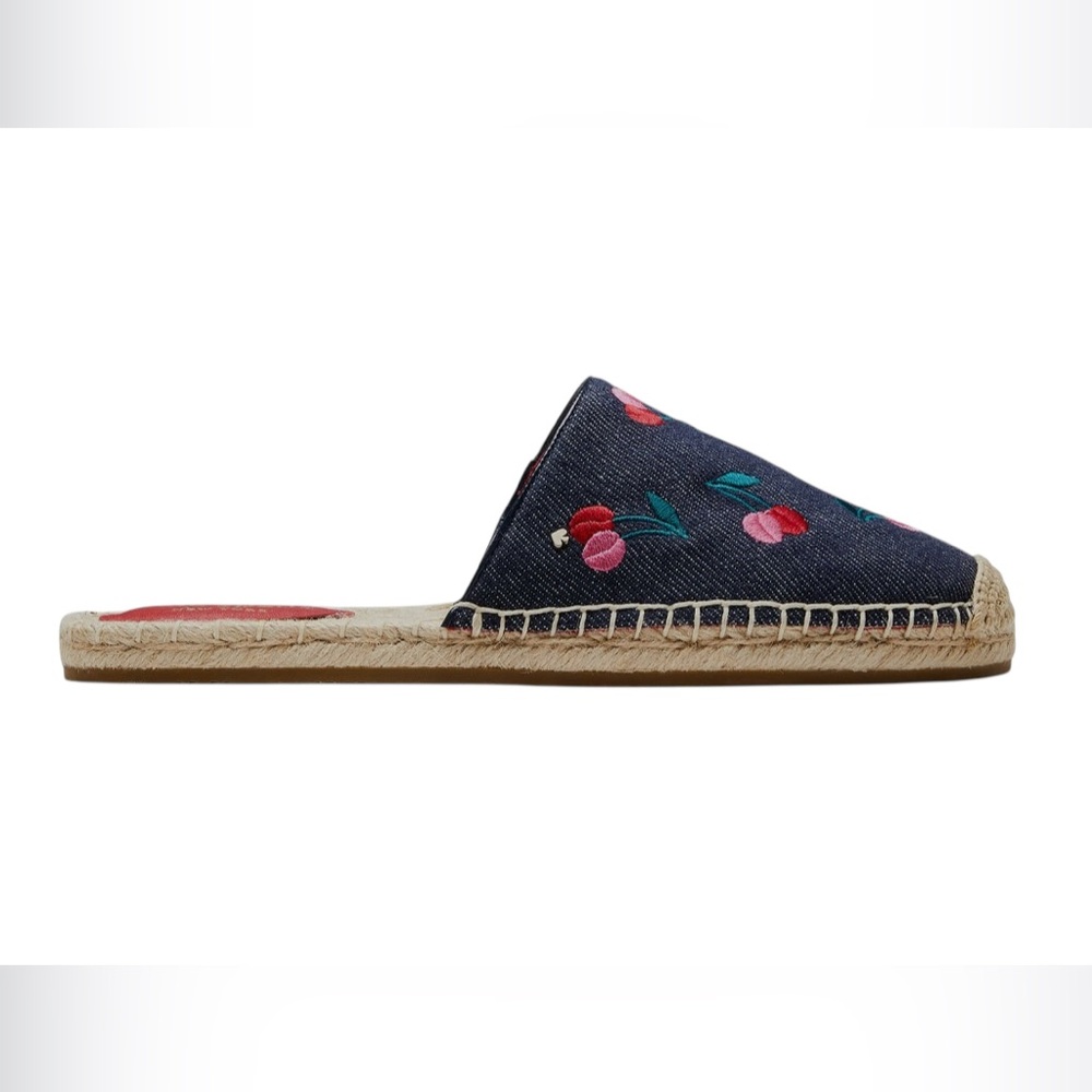 Kate Spade Rosie 2 Cherry Flat Mules Embroidered Espadrilles Women's Size 9.5 - Picture 3 of 12